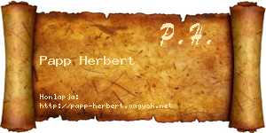 Papp Herbert névjegykártya