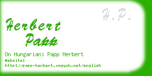 herbert papp business card